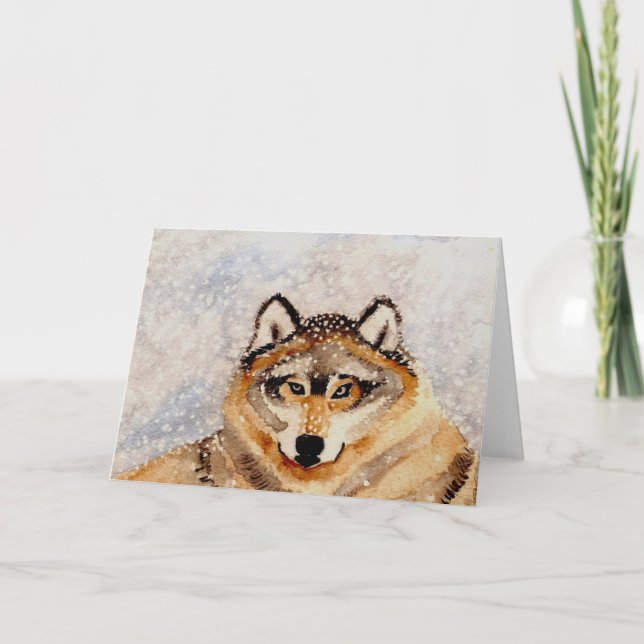 Carte Loup d'hiver (Devant)