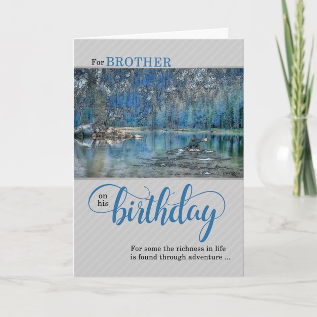 Carte L'Outdoorsman de l'anniversaire du frère Kayak Row (Devant)