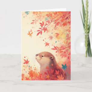 Carte Loutre Merveille d'Automne