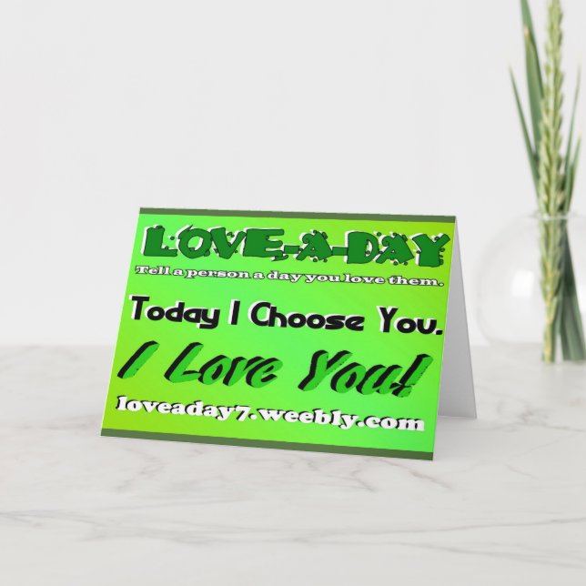 Carte Love A Day Greeting Card-Flo Green (Devant)