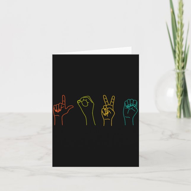 Carte Love Asl Sign Language Alphabet Valentines Day  (Devant)