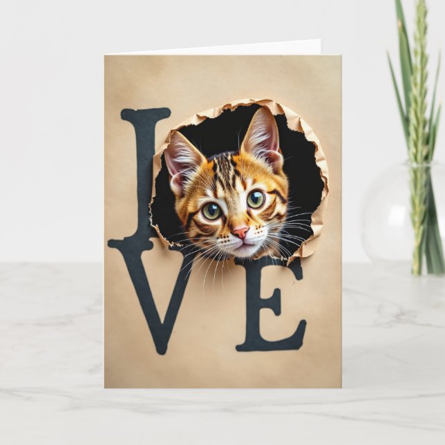 Carte Love Cat Peek Card (Devant)