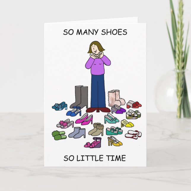 Carte Love Chaussures Cartoon Lady avec Collection de ch (Devant)