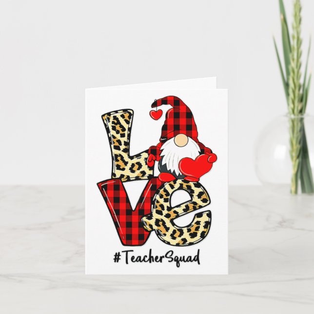 Carte Love Gnome Teacher Squad Happy Valentine Gnome Tea (Devant)