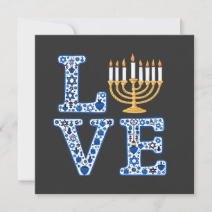 Carte Love Hanoukka Jewish Holiday Menorah