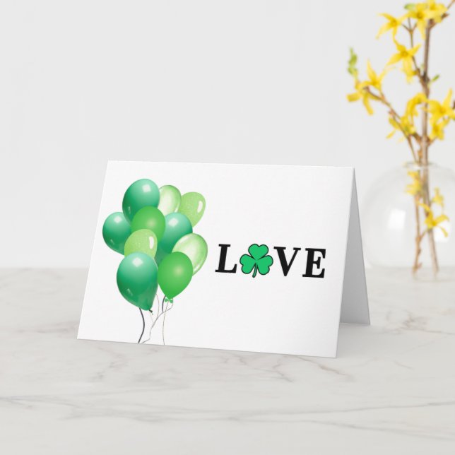 Carte LOVE Ireland Green Balloons All Purpose Blues (Fleur jaune)