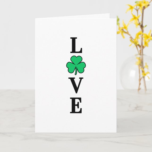 Carte LOVE Irlande Clover Shamrock Tout usage Vide (Fleur jaune)