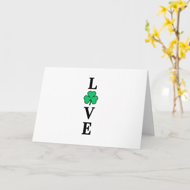 Carte LOVE irlande irlandaise tout usage blanc (Fleur jaune)