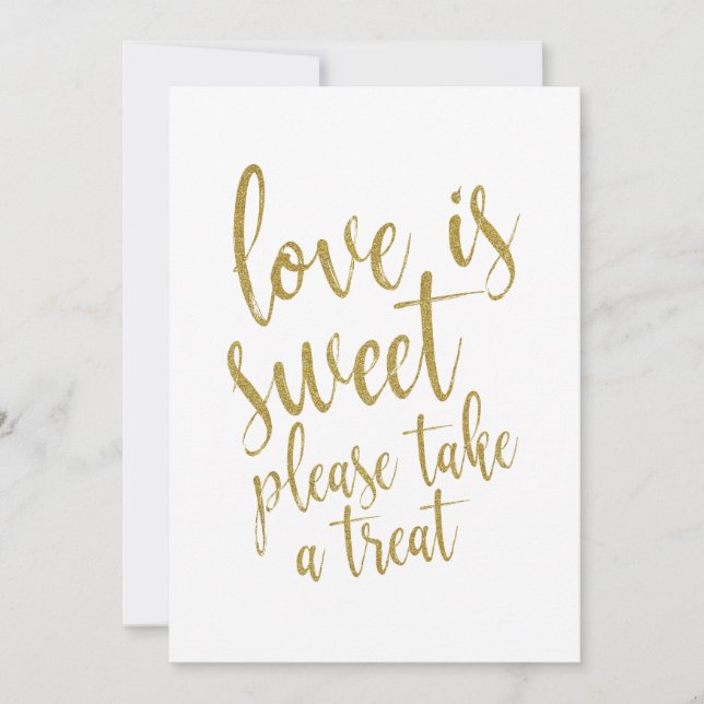 Carte Love is Sweet Gold Parties scintillant Abordable M (Devant)