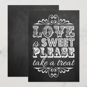 Carte Love Is Sweet - Panneau Mariage Chalkboard