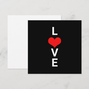 Carte Love Red Heart mignon Valentine's Day Blanc Noir