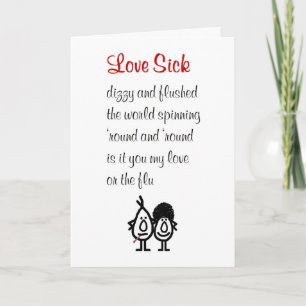 Carte Love Sick, un poème drôle pour votre Saint Valenti