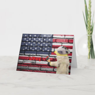 Carte Love USA graffiti art mur.