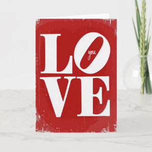 Carte Love You de Style Vintage