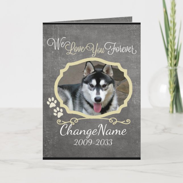 Carte Love You Forever Dog Memorial Keepsaké (Devant)