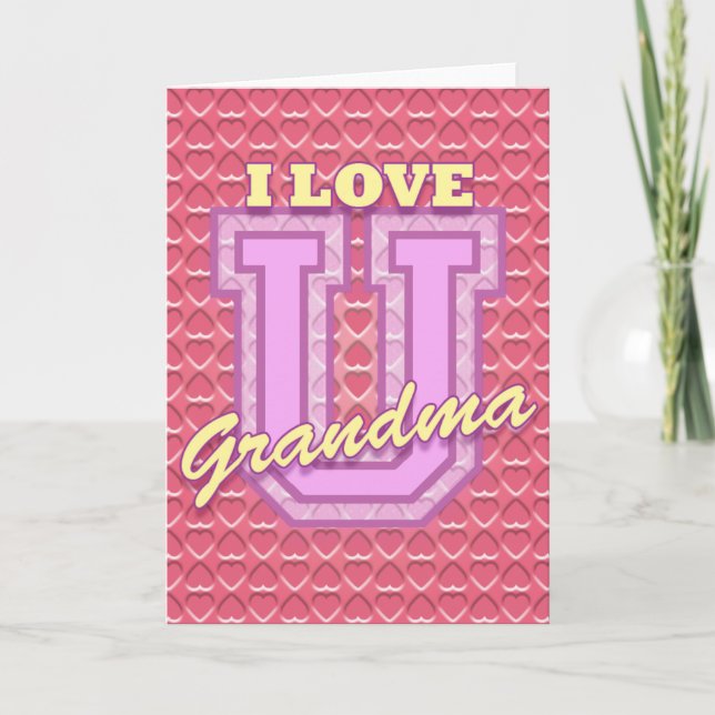 Carte Love You Grandma (Devant)