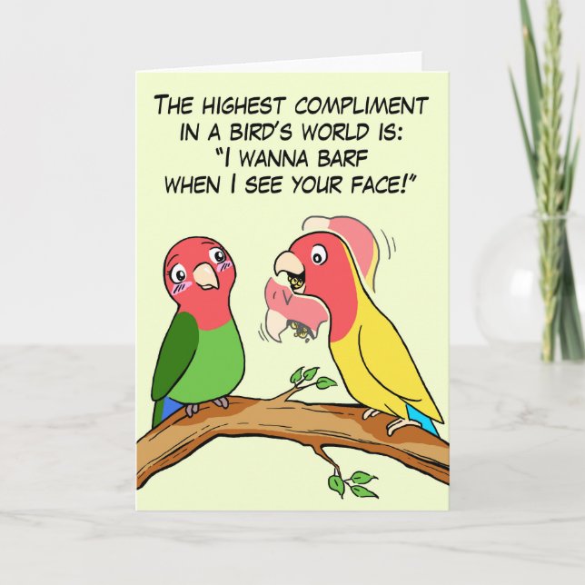 Carte Lovebird perroquet et la façon d'oiseau dire je t' (Devant)