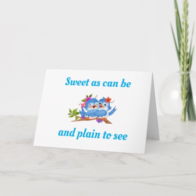 CARTE **LOVEBIRDS** SUR VOTRE **CARTE DU JOUR DU MARIAGE (Devant)