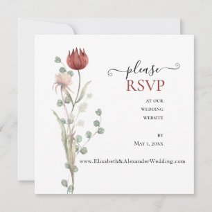 Carte Lovely Spring Floral Mariage Website RSVP