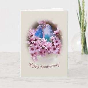 Carte Loving Parakeets Anniversary Card