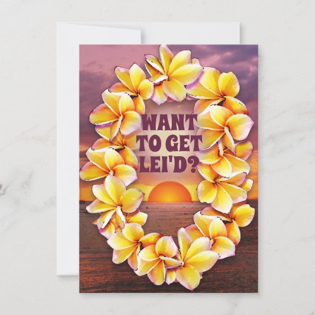 Carte Luau hawaïen (texte personnalisable) (Devant)