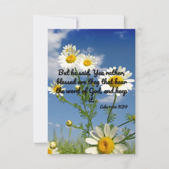Carte Luc 11:28 KJV Bible Verse Pic Flat Salutation (Devant)