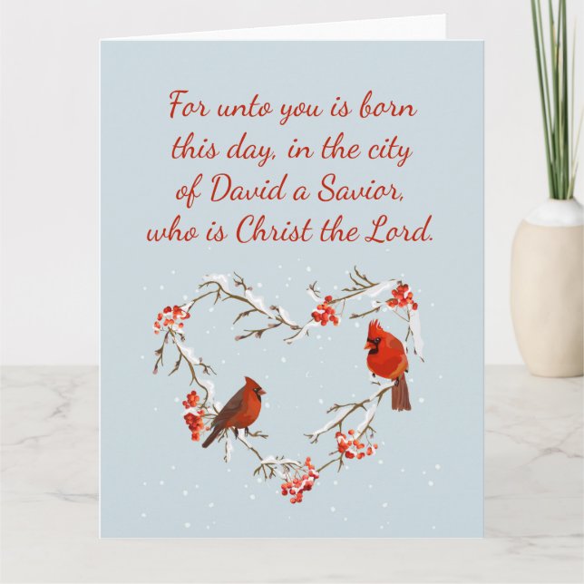 Carte Luc 2:11 Écriture de Noël Verset de la Bible Vide (Devant)