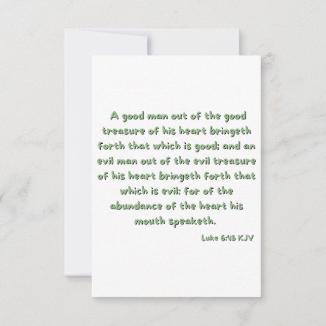 Carte Luc 6:45 Bible Verse Écriture Flat Salutation (Devant)