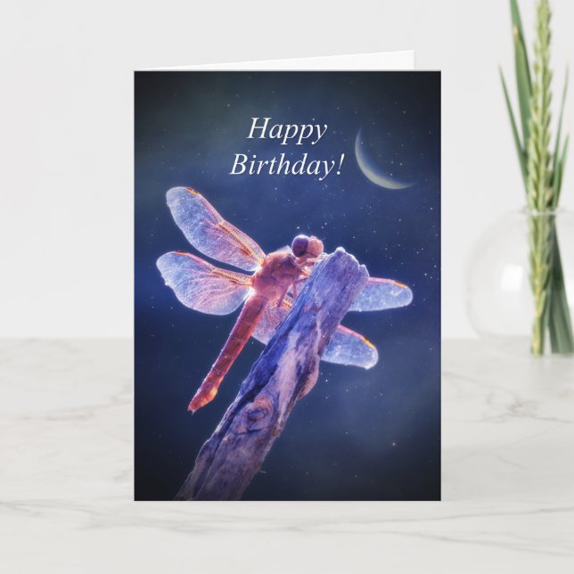 Carte Luciole et croissant Lune Wicca Anniversaire (Devant)