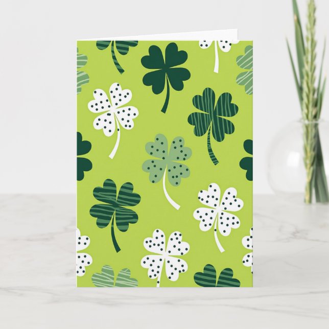 Carte Lucky Clover Pattern Greats Card (Devant)