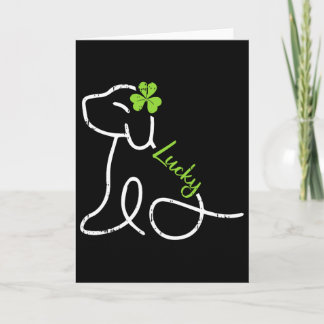 Carte Lucky Dog St Patricks Day Cute Irish Puppy Shamroc
