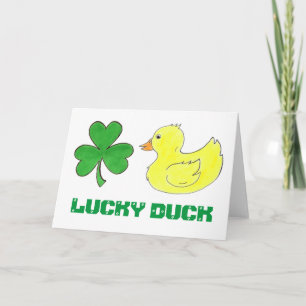 Carte Lucky Duck Shamrock St. Patrick's Day Bonne chance