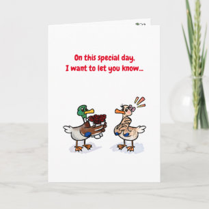 Carte Lucky Duck Valentine's mignonne Watercolor Card