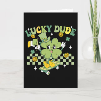 Carte Lucky Dude Drôle St Patrick's Day Enfant Skateboar