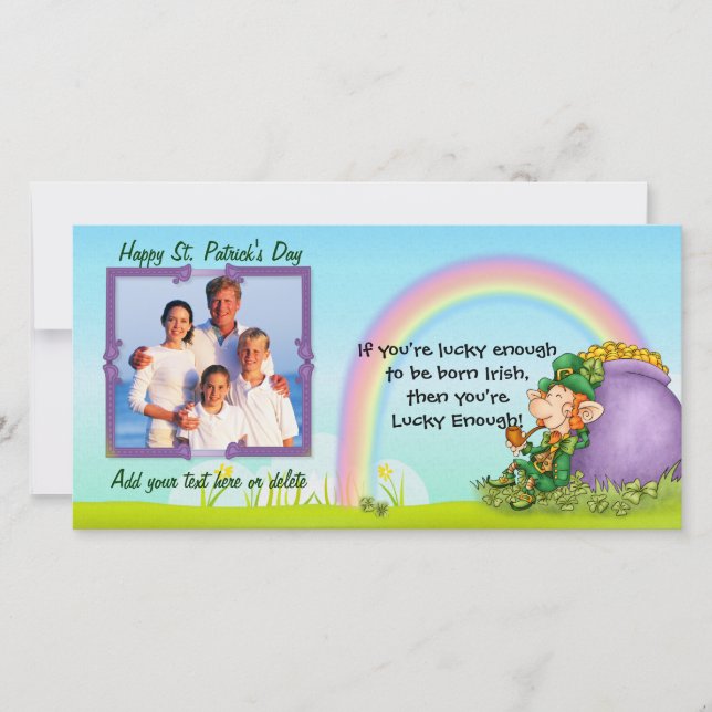 Carte Lucky Enough Leprechaun - Personnaliser et ajouter (Devant)