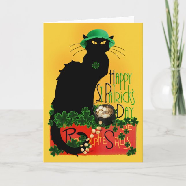 Carte Lucky Le Conversation Noir Saint Patrick's Day (Devant)