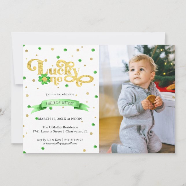 Carte Lucky One | Saint-Patrick 1er Anniversaire (Devant)