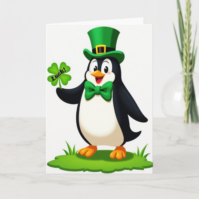 Carte Lucky Penguin Fun Time Card (Devant)