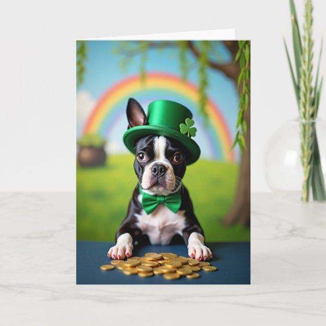 Carte Lucky Puppy Shamrock Card (Devant)