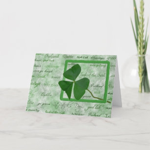 Carte Lucky Shamrock irlandais