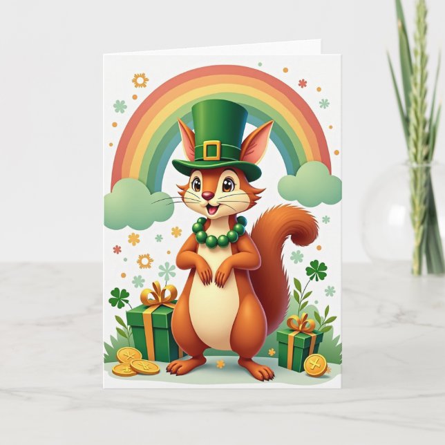 Carte Lucky Squirrel Celebration Card (Devant)