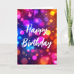 Carte Lumières abstraites de bokeh néon pour anniversair