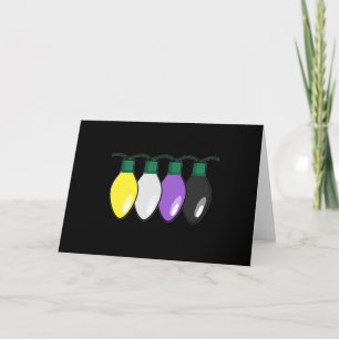 Carte Lumières de Noël de fierté de Nonbinary