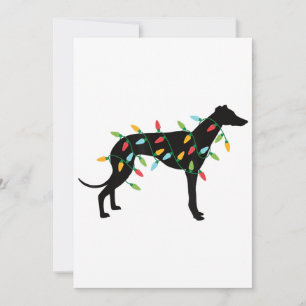 Carte Lumières de Noël Greyhound Cute Cadeaux Amoureux d