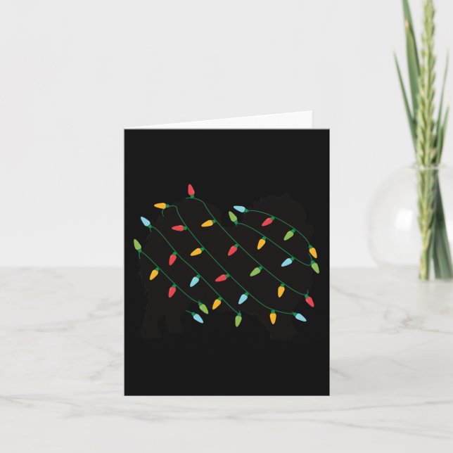Carte Lumières de Noël Pomeranian  Cadeau mignon pour am (Devant)