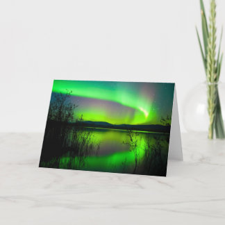 Carte Lumières du nord reflétées sur le lac