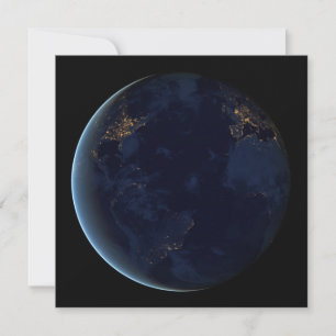 Carte Lumières nocturnes sur la planète Terre (hémisphèr