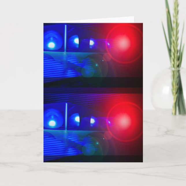 Carte lumières rouges et bleues de police (Devant)