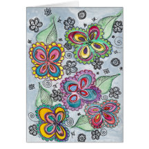 Carte lumineuse d'aquarelle de fleur