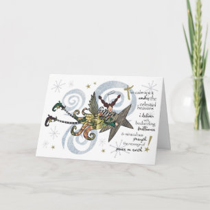 Carte lunatique d'ange de Noël